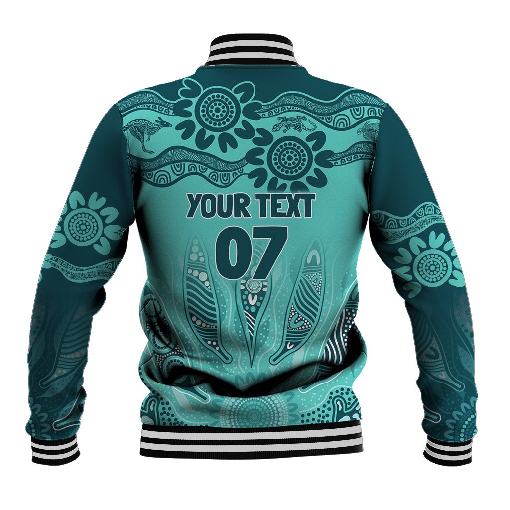 Australia Matildas Indigenous Baseball Jacket NAIDOC 2024 Turquoise Color