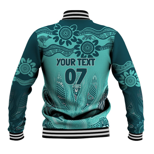 Australia Matildas Indigenous Baseball Jacket NAIDOC 2024 Turquoise Color