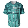 Australia Matildas Indigenous Baseball Jersey NAIDOC 2024 Turquoise Color