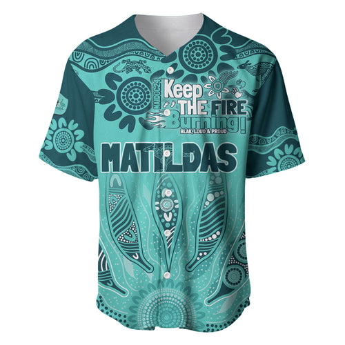 Australia Matildas Indigenous Baseball Jersey NAIDOC 2024 Turquoise Color