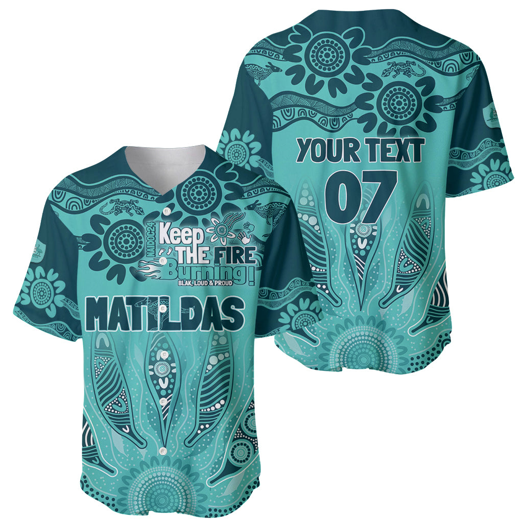 Australia Matildas Indigenous Baseball Jersey NAIDOC 2024 Turquoise Color