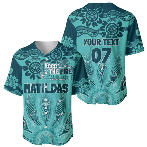 Australia Matildas Indigenous Baseball Jersey NAIDOC 2024 Turquoise Color