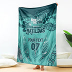 Australia Matildas Indigenous Blanket NAIDOC 2024 Turquoise Color