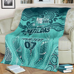 Australia Matildas Indigenous Blanket NAIDOC 2024 Turquoise Color
