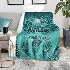 Australia Matildas Indigenous Blanket NAIDOC 2024 Turquoise Color