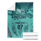 Australia Matildas Indigenous Blanket NAIDOC 2024 Turquoise Color