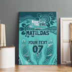 Australia Matildas Indigenous Canvas Wall Art NAIDOC 2024 Turquoise Color