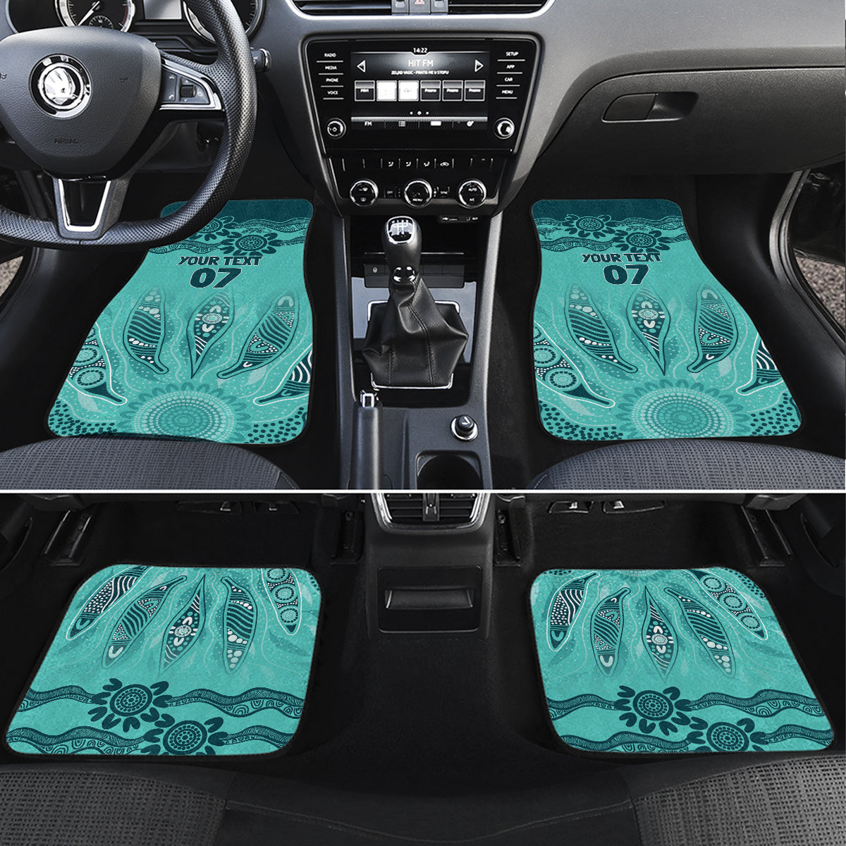 Australia Matildas Indigenous Car Mats NAIDOC 2024 Turquoise Color