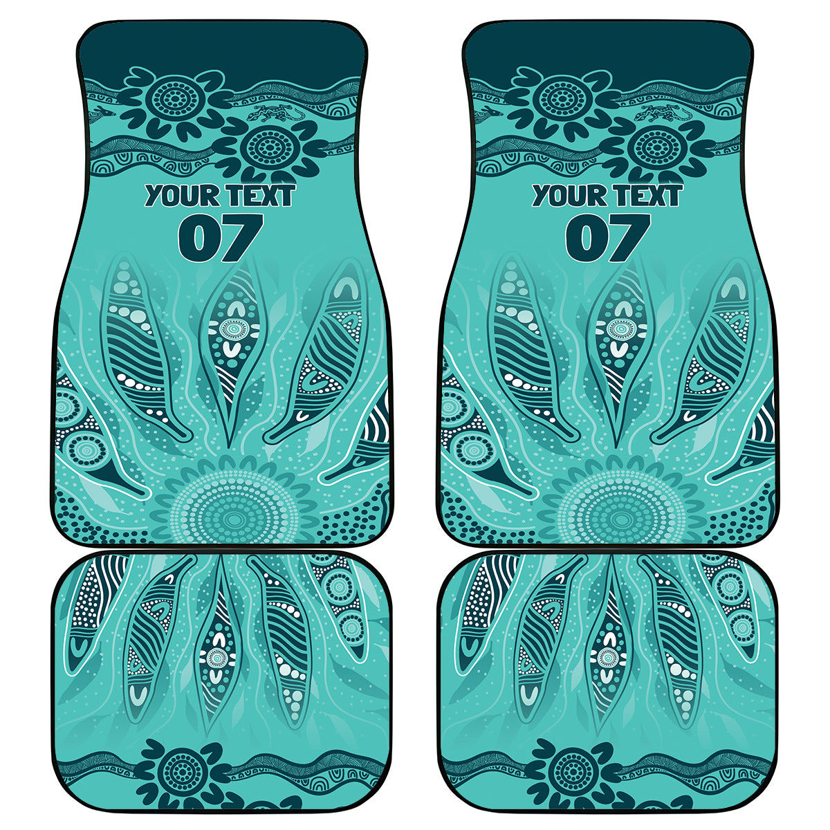 Australia Matildas Indigenous Car Mats NAIDOC 2024 Turquoise Color