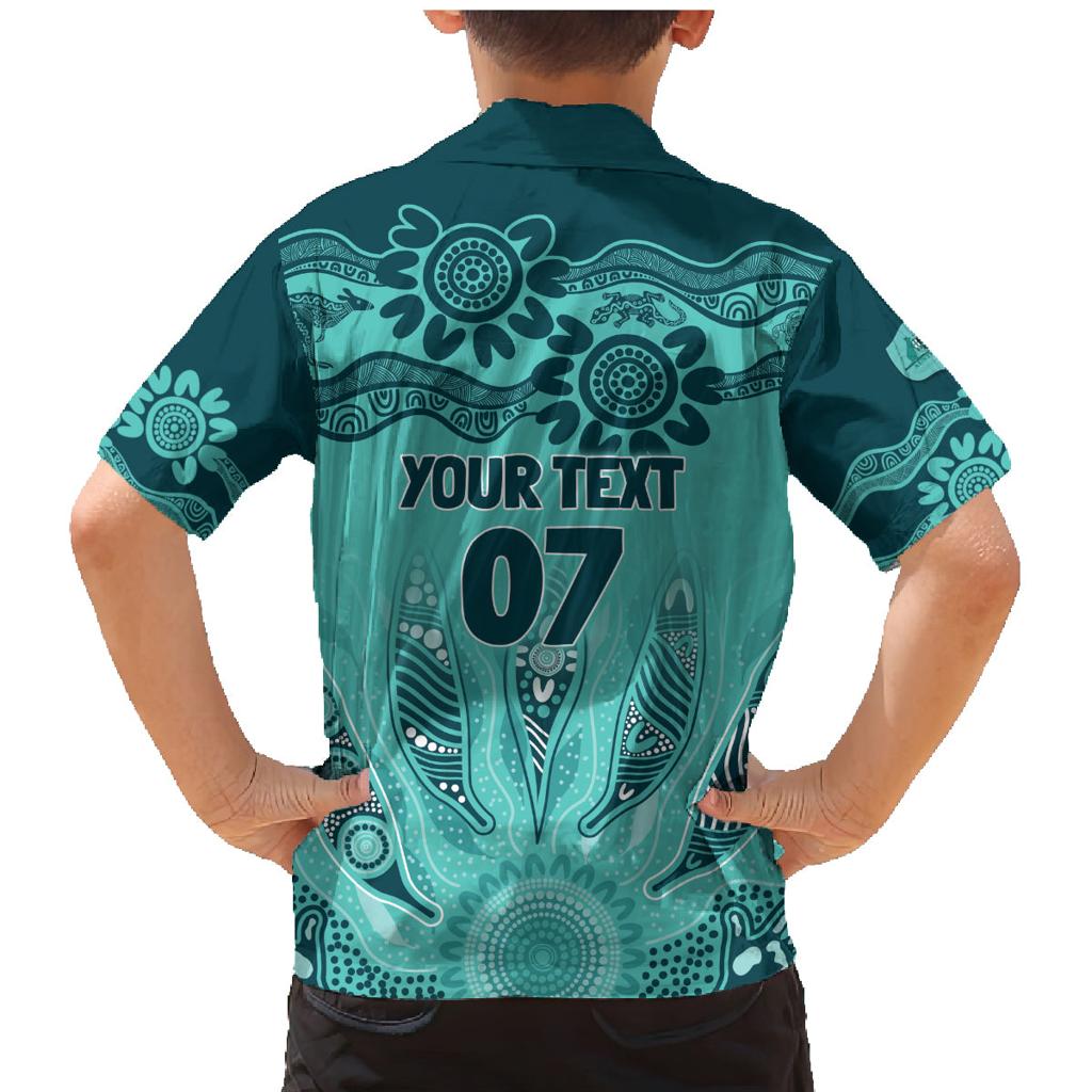 Australia Matildas Indigenous Family Matching Mermaid Dress and Hawaiian Shirt NAIDOC 2024 Turquoise Color