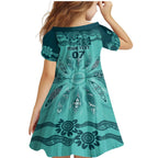 Australia Matildas Indigenous Family Matching Mermaid Dress and Hawaiian Shirt NAIDOC 2024 Turquoise Color