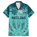 Australia Matildas Indigenous Family Matching Mermaid Dress and Hawaiian Shirt NAIDOC 2024 Turquoise Color