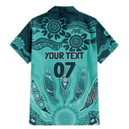 Australia Matildas Indigenous Family Matching Mermaid Dress and Hawaiian Shirt NAIDOC 2024 Turquoise Color