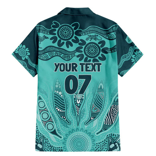 Australia Matildas Indigenous Family Matching Mermaid Dress and Hawaiian Shirt NAIDOC 2024 Turquoise Color