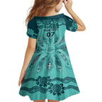 Australia Matildas Indigenous Family Matching Tank Maxi Dress and Hawaiian Shirt NAIDOC 2024 Turquoise Color
