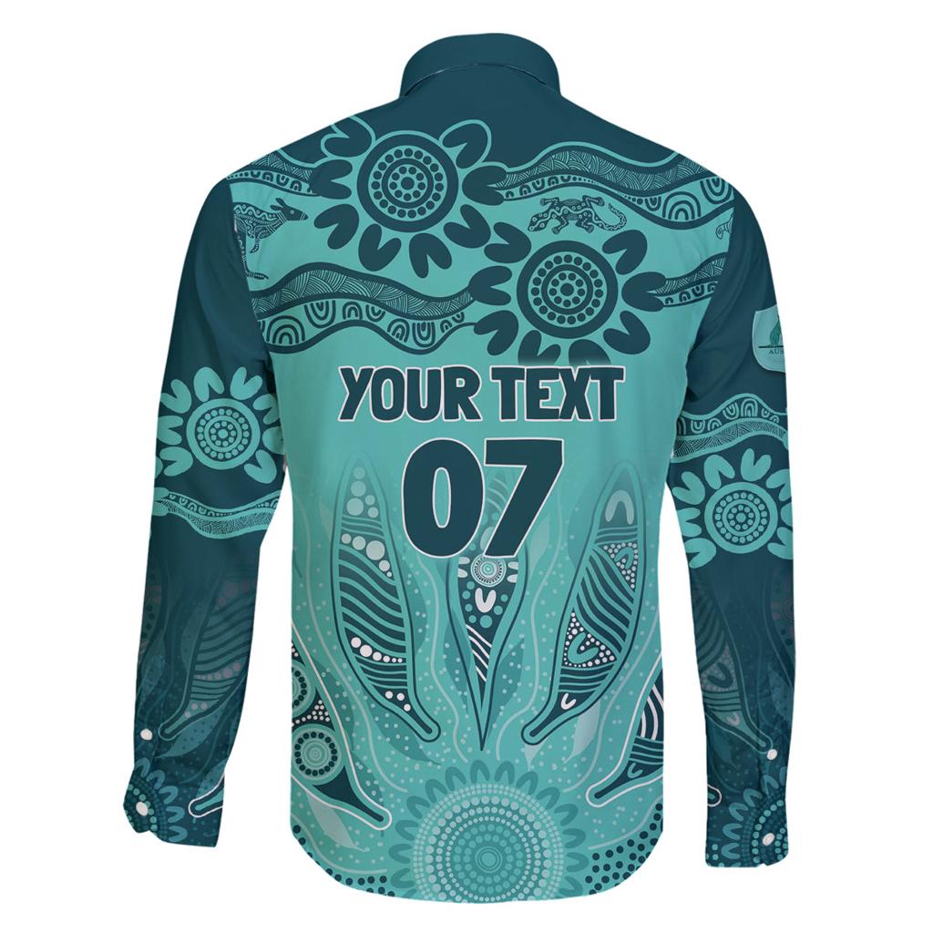 Australia Matildas Indigenous Family Matching Tank Maxi Dress and Hawaiian Shirt NAIDOC 2024 Turquoise Color