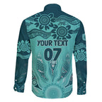 Australia Matildas Indigenous Family Matching Tank Maxi Dress and Hawaiian Shirt NAIDOC 2024 Turquoise Color