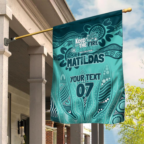 Australia Matildas Indigenous Garden Flag NAIDOC 2024 Turquoise Color