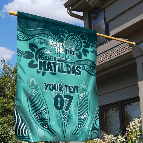 Australia Matildas Indigenous Garden Flag NAIDOC 2024 Turquoise Color