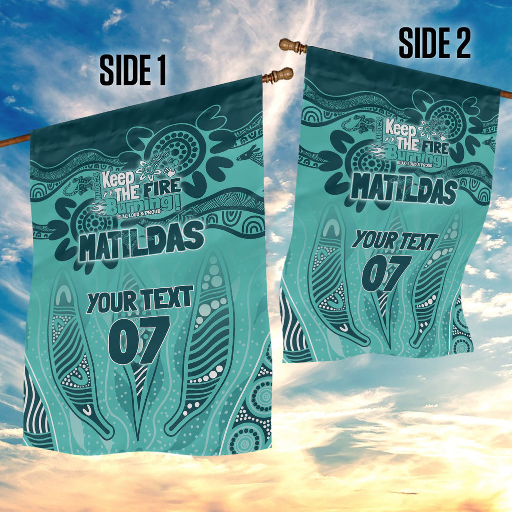 Australia Matildas Indigenous Garden Flag NAIDOC 2024 Turquoise Color
