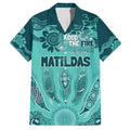 Australia Matildas Indigenous Hawaiian Shirt NAIDOC 2024 Turquoise Color