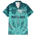 Australia Matildas Indigenous Hawaiian Shirt NAIDOC 2024 Turquoise Color