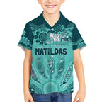 Australia Matildas Indigenous Kid Hawaiian Shirt NAIDOC 2024 Turquoise Color