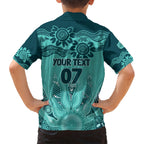 Australia Matildas Indigenous Kid Hawaiian Shirt NAIDOC 2024 Turquoise Color