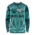 Australia Matildas Indigenous Long Sleeve Shirt NAIDOC 2024 Turquoise Color