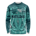 Australia Matildas Indigenous Long Sleeve Shirt NAIDOC 2024 Turquoise Color