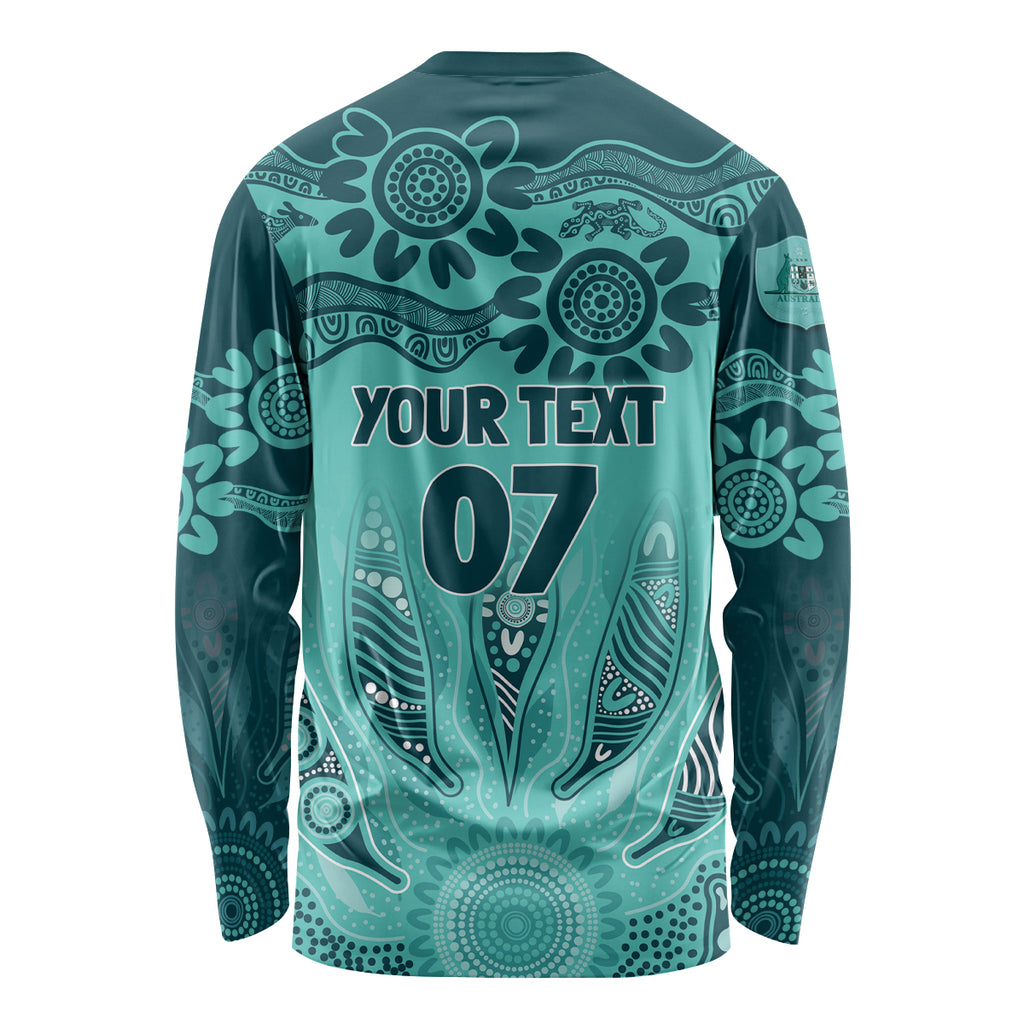 Australia Matildas Indigenous Long Sleeve Shirt NAIDOC 2024 Turquoise Color
