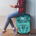 Australia Matildas Indigenous Luggage Cover NAIDOC 2024 Turquoise Color