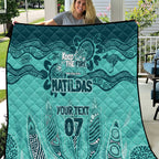 Australia Matildas Indigenous Quilt NAIDOC 2024 Turquoise Color