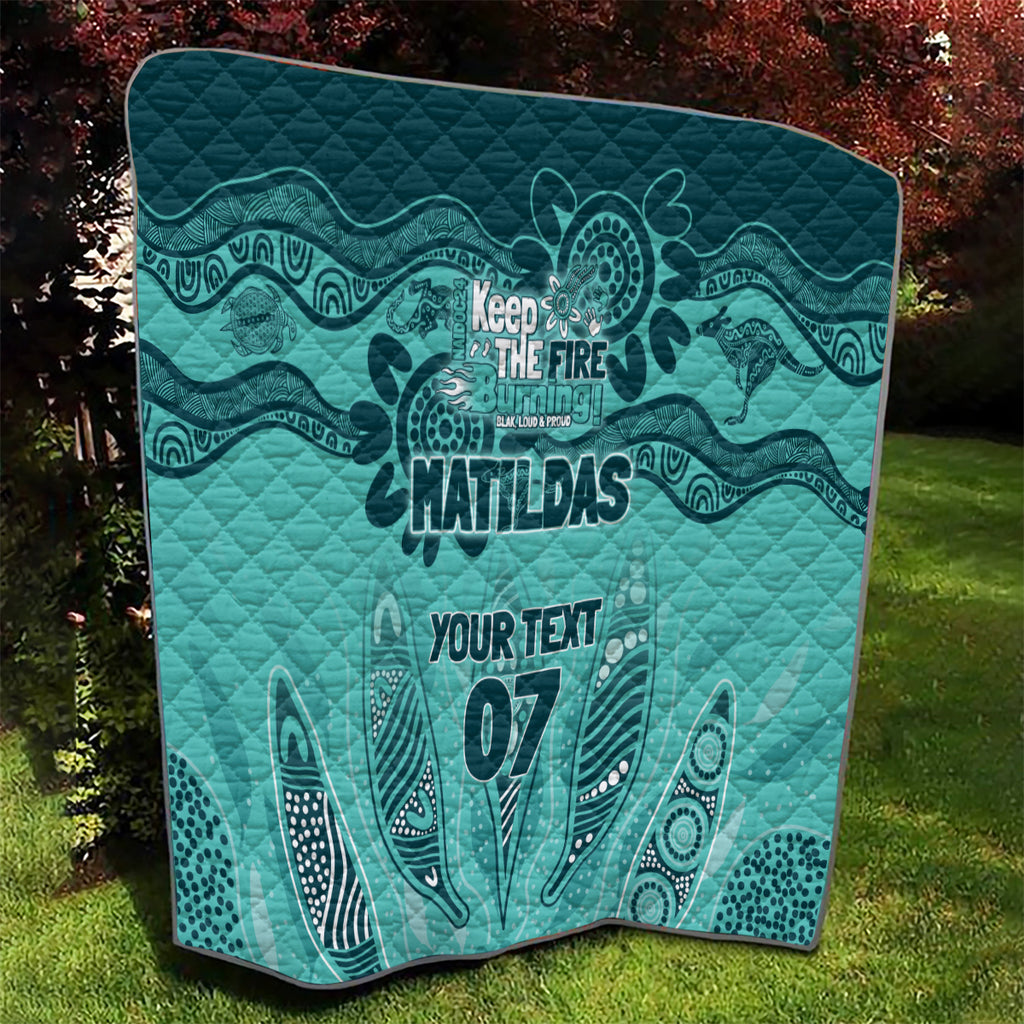 Australia Matildas Indigenous Quilt NAIDOC 2024 Turquoise Color