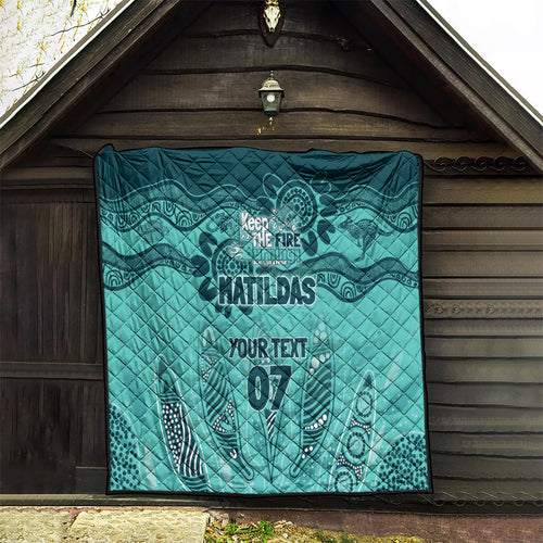 Australia Matildas Indigenous Quilt NAIDOC 2024 Turquoise Color