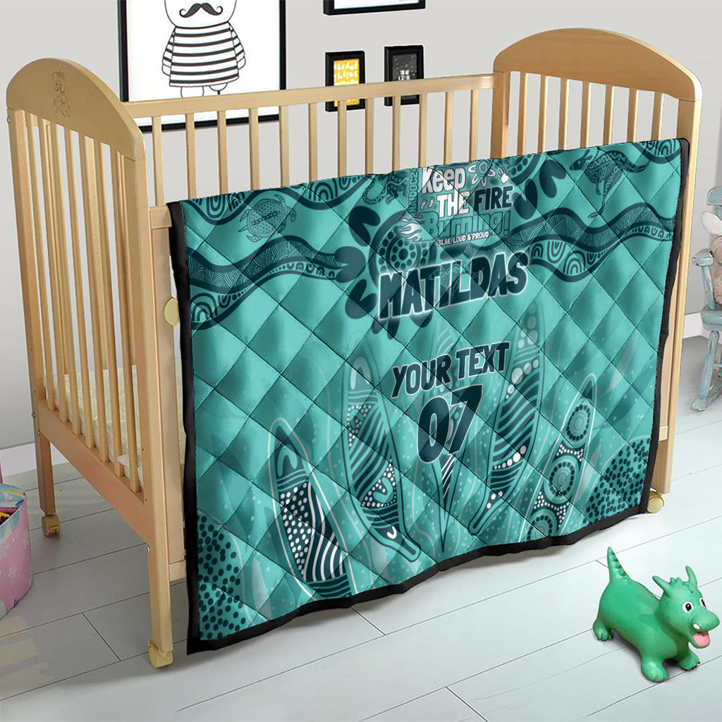 Australia Matildas Indigenous Quilt NAIDOC 2024 Turquoise Color