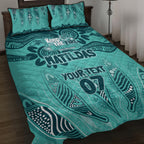 Australia Matildas Indigenous Quilt Bed Set NAIDOC 2024 Turquoise Color