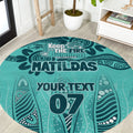 Australia Matildas Indigenous Round Carpet NAIDOC 2024 Turquoise Color