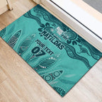 Australia Matildas Indigenous Rubber Doormat NAIDOC 2024 Turquoise Color