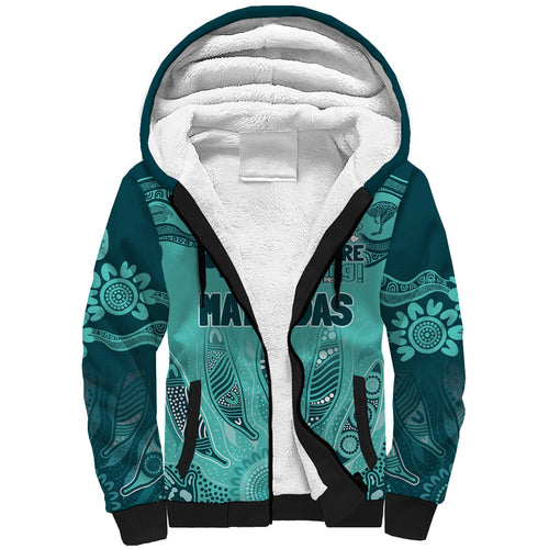 Australia Matildas Indigenous Sherpa Hoodie NAIDOC 2024 Turquoise Color