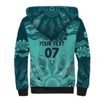 Australia Matildas Indigenous Sherpa Hoodie NAIDOC 2024 Turquoise Color
