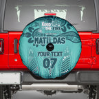 Australia Matildas Indigenous Spare Tire Cover NAIDOC 2024 Turquoise Color