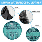 Australia Matildas Indigenous Spare Tire Cover NAIDOC 2024 Turquoise Color