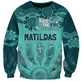 Australia Matildas Indigenous Sweatshirt NAIDOC 2024 Turquoise Color