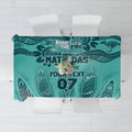 Australia Matildas Indigenous Tablecloth NAIDOC 2024 Turquoise Color