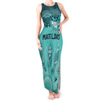 Australia Matildas Indigenous Tank Maxi Dress NAIDOC 2024 Turquoise Color