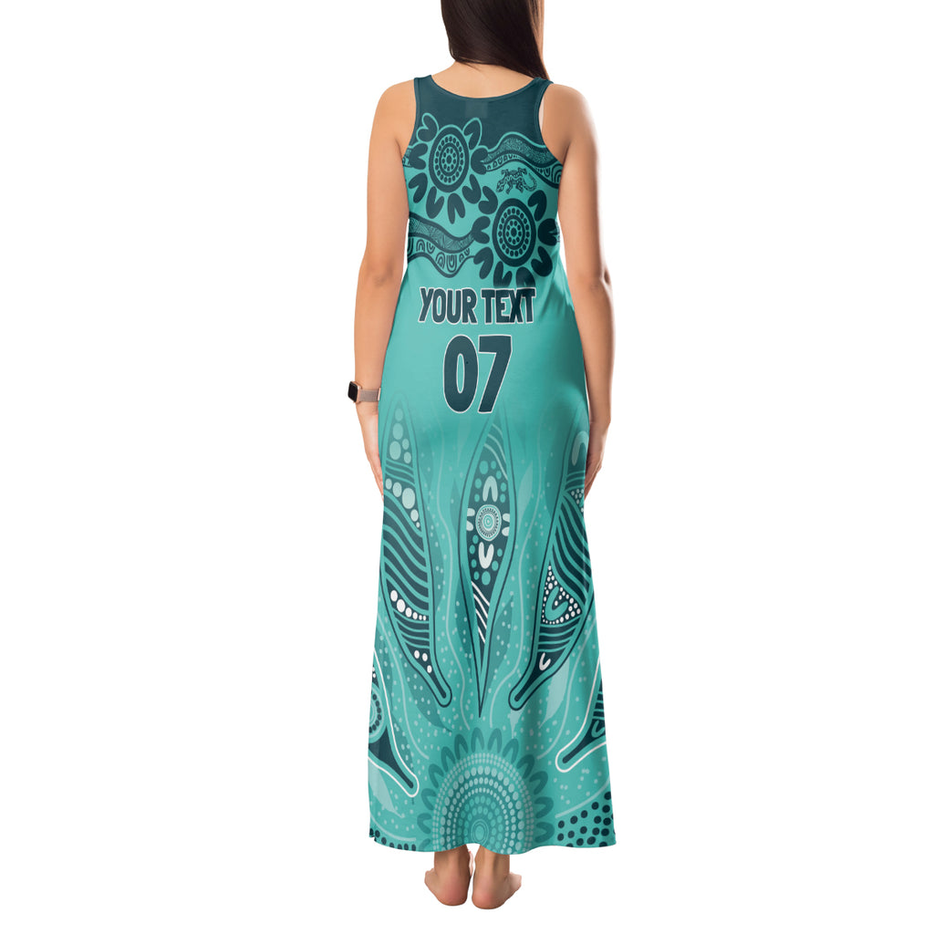 Australia Matildas Indigenous Tank Maxi Dress NAIDOC 2024 Turquoise Color