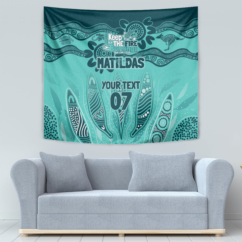 Australia Matildas Indigenous Tapestry NAIDOC 2024 Turquoise Color