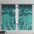 Australia Matildas Indigenous Window Curtain NAIDOC 2024 Turquoise Color
