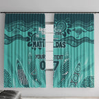 Australia Matildas Indigenous Window Curtain NAIDOC 2024 Turquoise Color